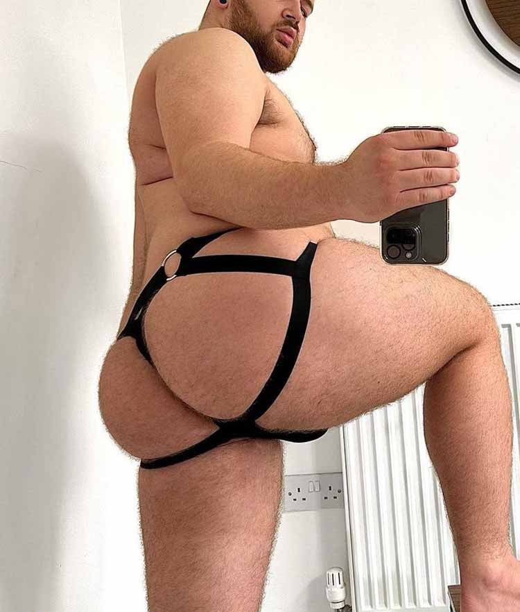 Black Metal Ring Cutout Double Waistband Jockstrap close up detail