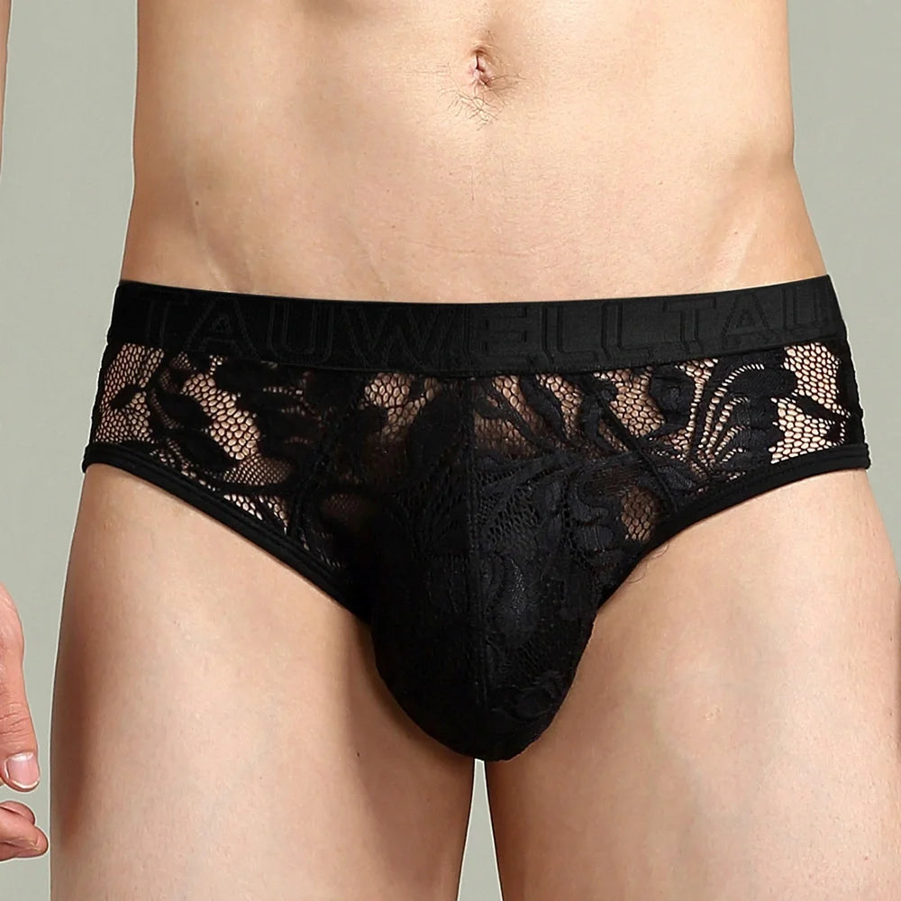 Sheer Floral Lace Contour Pouch Briefs