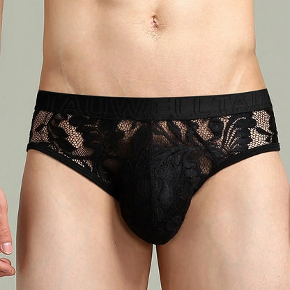 Sheer Floral Lace Contour Pouch Briefs