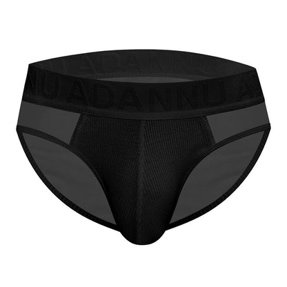 Black Sheer Mesh Panel Contour Pouch Brief flat lay
