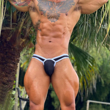 Black 3D Support Pouch Contrast Trim Modal Brief model view