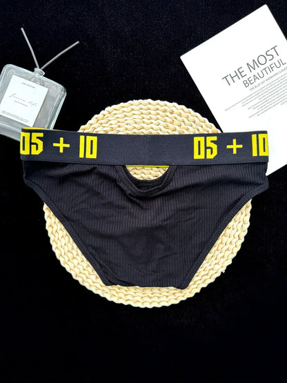Flat lay of black Cotton Pouch Cutout Low Rise Brief