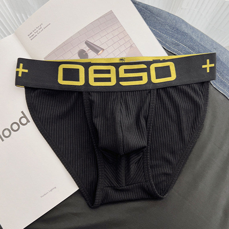 Ribbed Cotton High Cut Logo Briefs