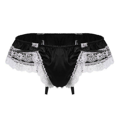 Frilly Satin Open Back Ruffle Panty