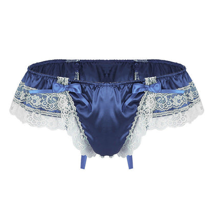 Frilly Satin Open Back Ruffle Panty
