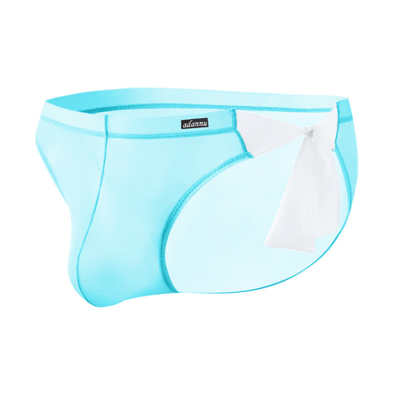 Sheer String Bikini Brief with Chiffon Bow