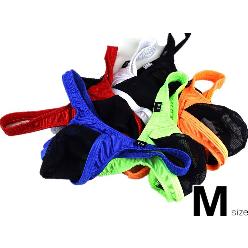 Additional perspective of Sheer Mesh Bulge Pouch Low Rise Thong