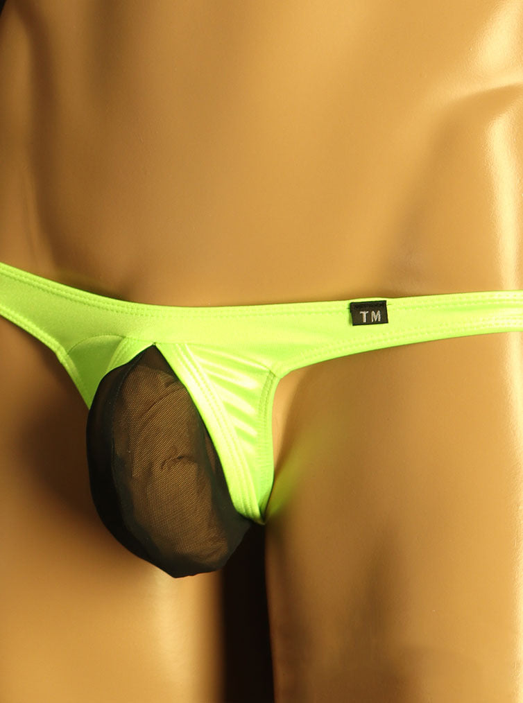 Sheer Mesh Bulge Pouch Low Rise Thong