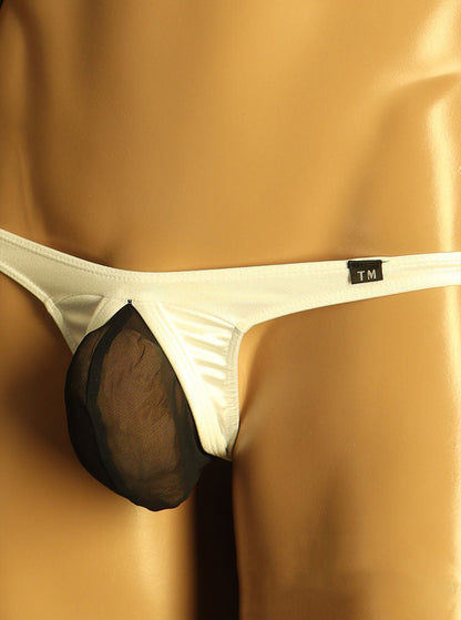 Sheer Mesh Bulge Pouch Low Rise Thong