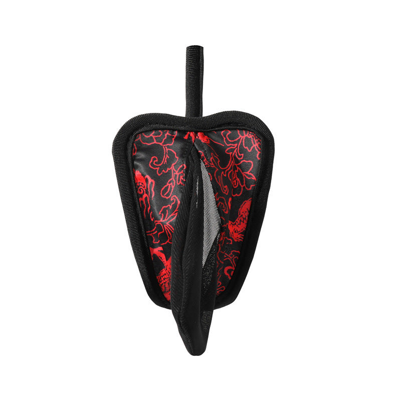 Red Dragon Phoenix Mesh C String front view