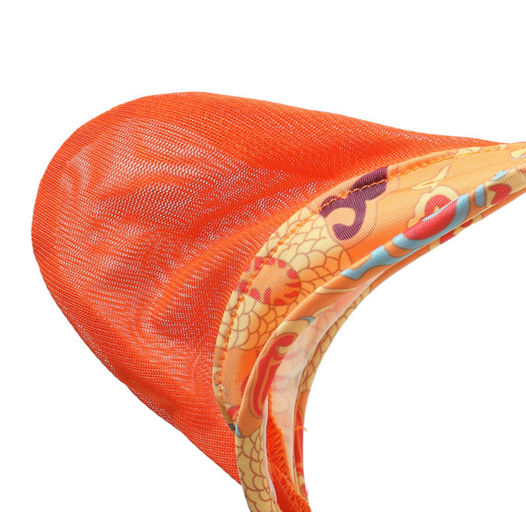Yellow Dragon Phoenix Mesh C String detail view