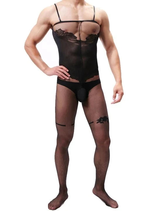 Camisole Jacquard Silky One Piece Stockings alternate view 7