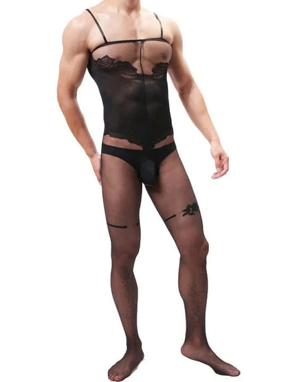 Camisole Jacquard Silky One Piece Stockings product view