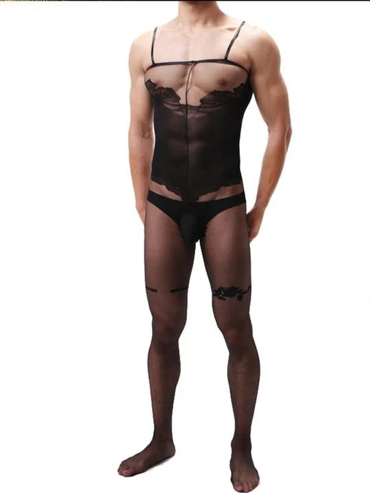 Camisole Jacquard Silky One Piece Stockings alternate view 2