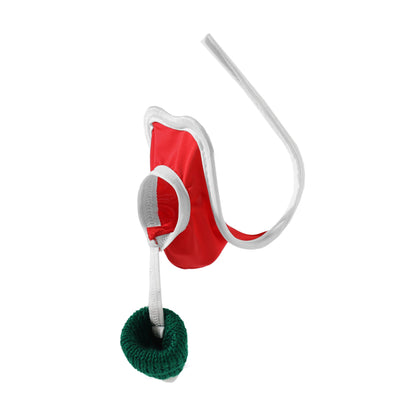 Christmas Satin Santa Hat C String front view