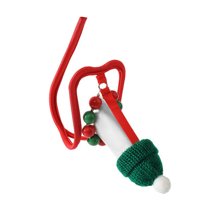 Green Christmas Knit Hat Bead C String alternate view 7