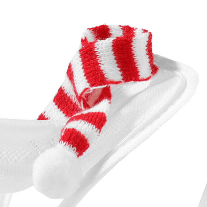 Christmas Knit Scarf Mesh C String detail view