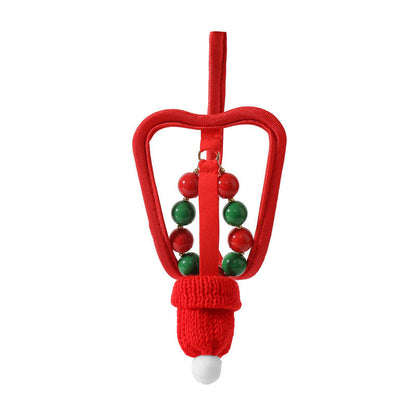 Red Christmas Knit Hat Bead C String alternate view 5