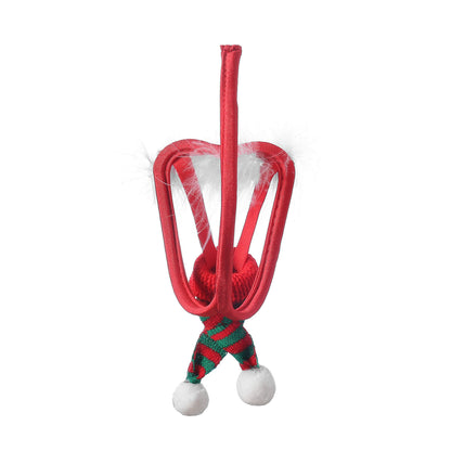 Red Christmas Elf Fur Trim C String Set back view
