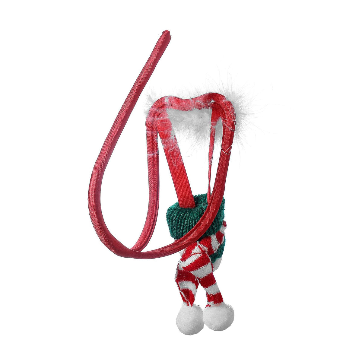 Red Christmas Elf Fur Trim C String Set alternate view 9