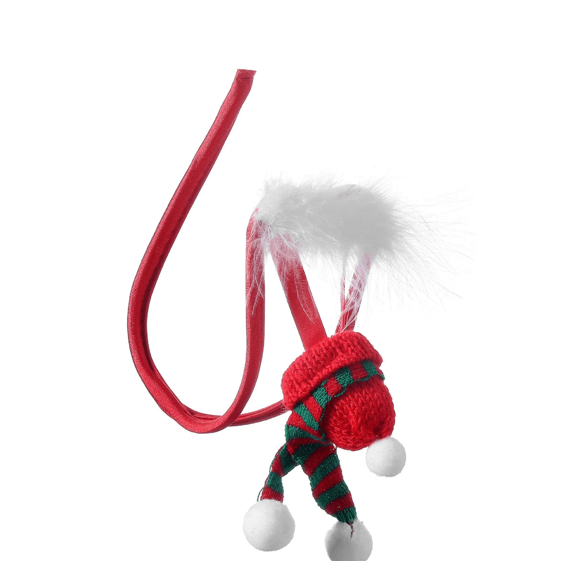Red Christmas Elf Fur Trim C String Set side view