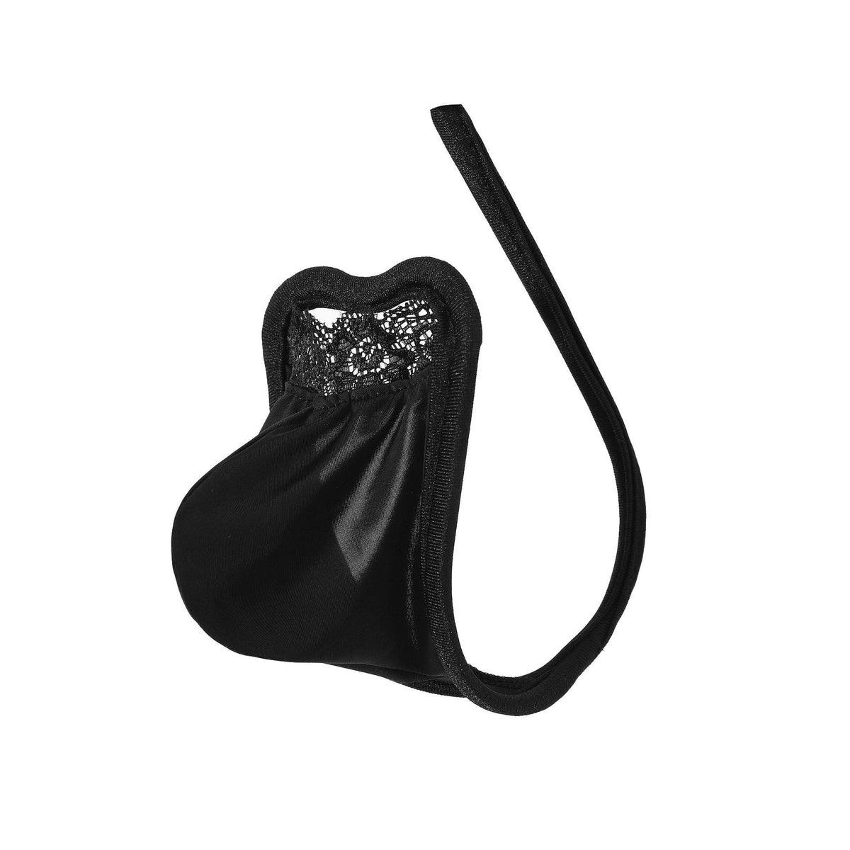 Black Seamless U Pouch Invisible C String side view