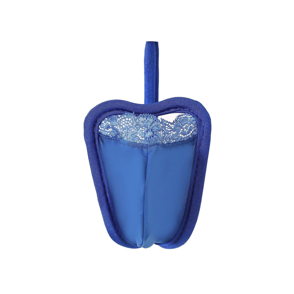 Blue Seamless U Pouch Invisible C String side view