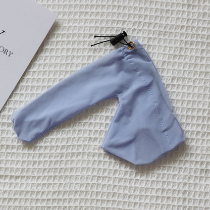 Light Blue Soft Cotton Long Sleeve Drawstring Cock Sock alternate view 17