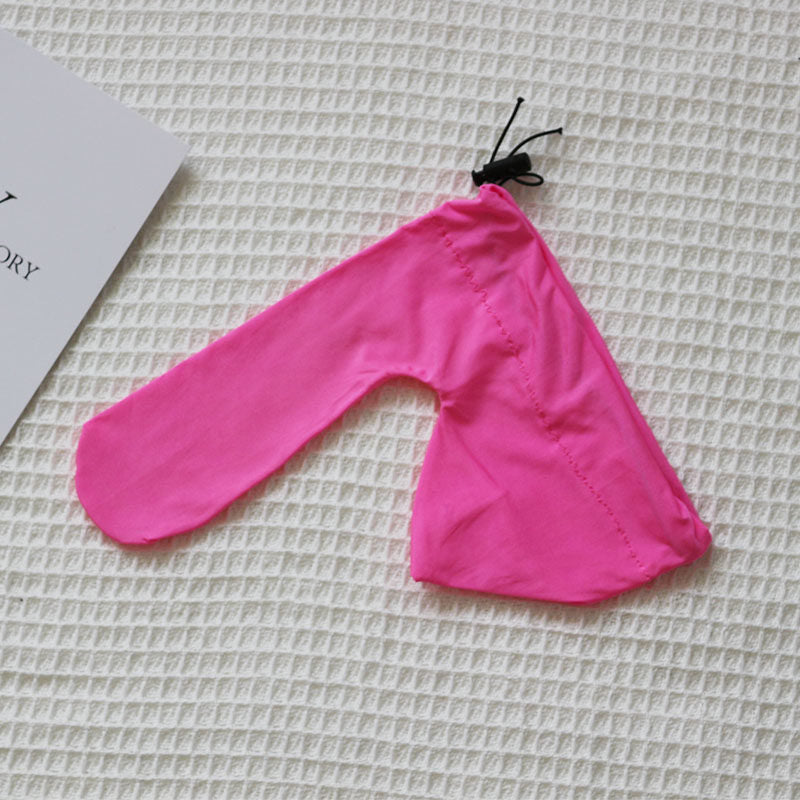 Pink Soft Cotton Long Sleeve Drawstring Cock Sock side view