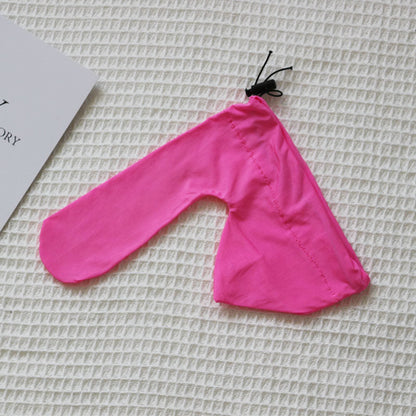Pink Soft Cotton Long Sleeve Drawstring Cock Sock side view