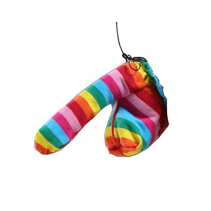 Rainbow Soft Cotton Long Sleeve Drawstring Cock Sock side view