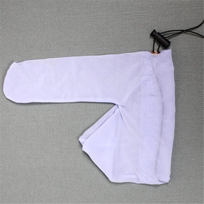 White Soft Cotton Long Sleeve Drawstring Cock Sock alternate view 8