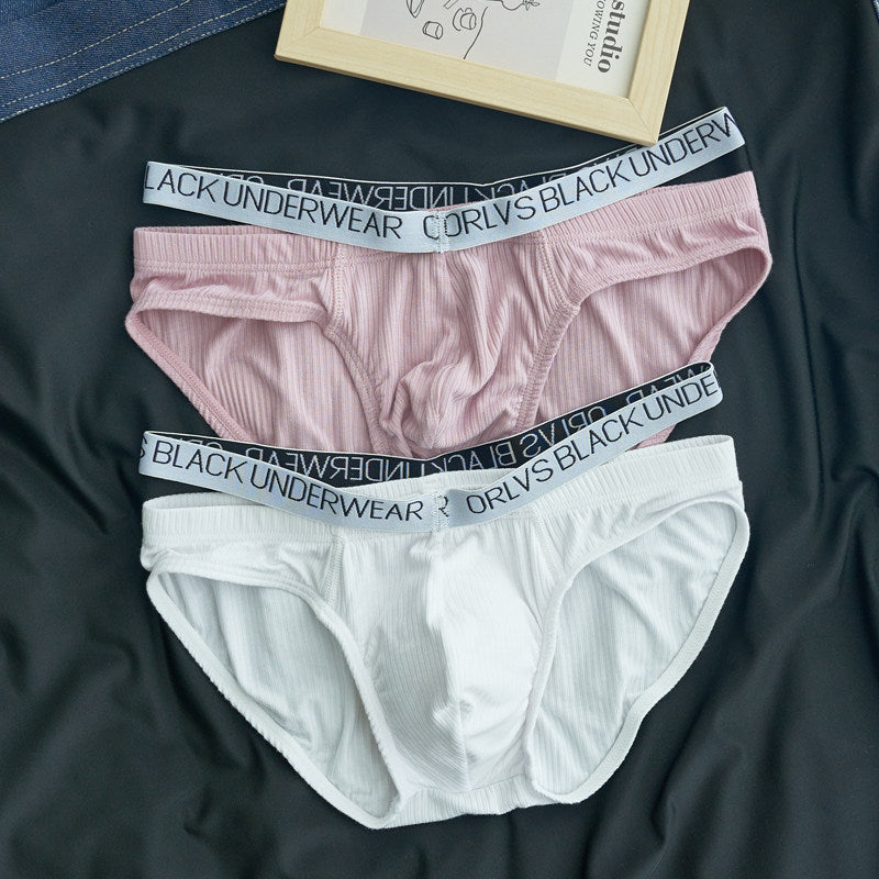 Ribbed Cotton Low Rise Briefs in white shown in flat lay