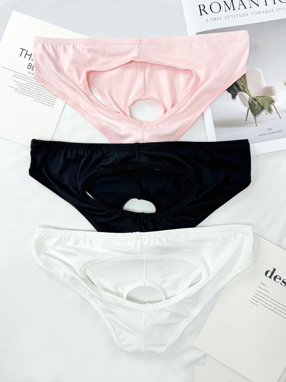 Open Back Cutout U Pouch Brief flat lay