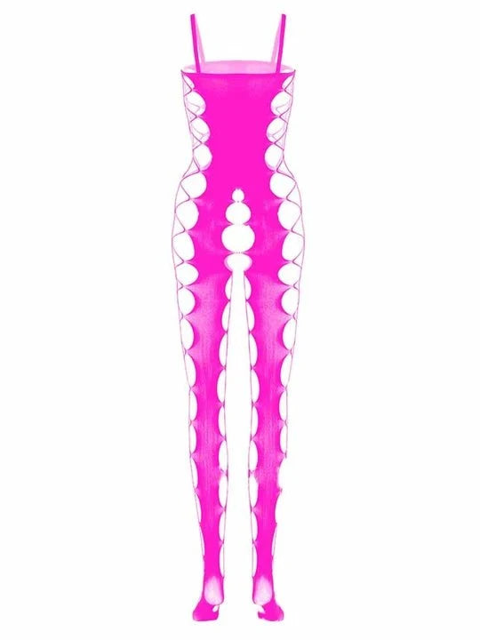 Crotchless One Piece Suspender Stockings