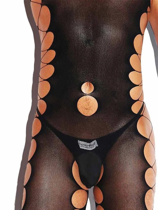 Crotchless One Piece Suspender Stockings alternate view 9
