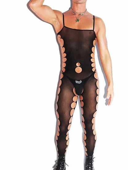 Crotchless One Piece Suspender Stockings alternate view 3