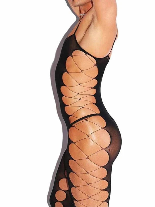 Crotchless One Piece Suspender Stockings alternate view 8