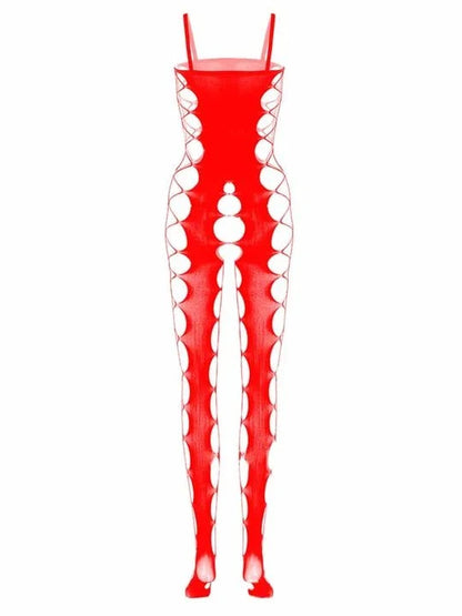 Crotchless One Piece Suspender Stockings