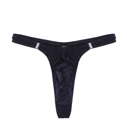 Flat lay of black Detachable Button Side Thong