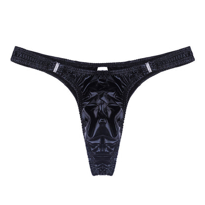 Black Detachable Button Side Thong flat lay