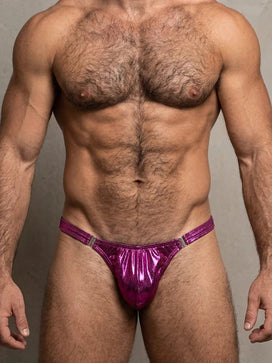 Pink Detachable Button Side Thong model view
