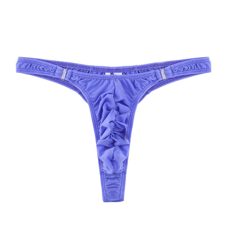 Purple Detachable Button Side Thong flat lay