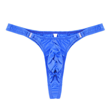 Royal Blue Detachable Button Side Thong flat lay