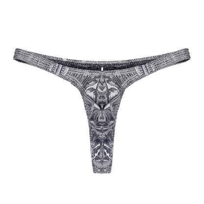 Silver Detachable Button Side Thong flat lay