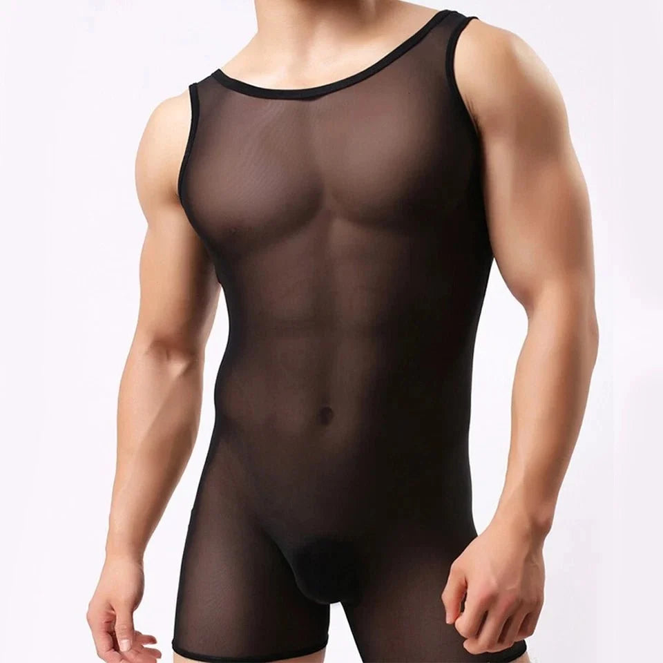 Elastic Vest Mesh Bodysuit Jumpsuit alternate view 2