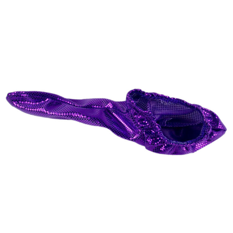 Purple Wet Look Faux Leather Polka Dot Cock Sock detail view