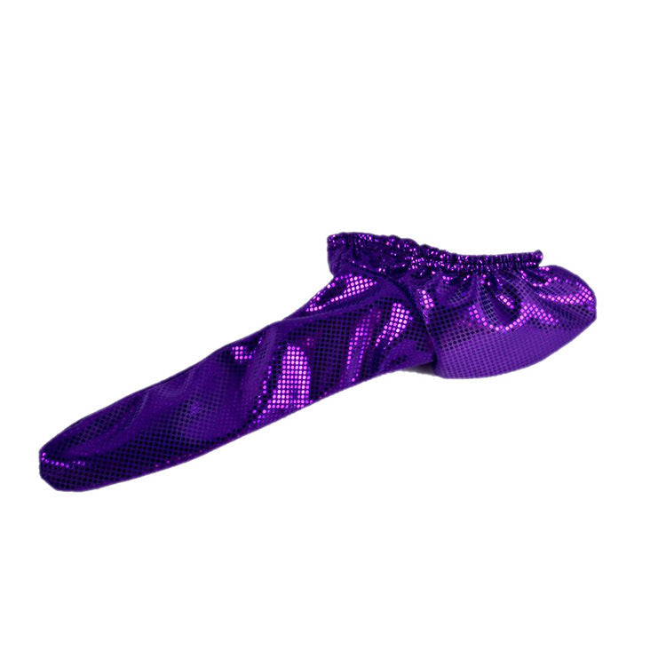 Purple Wet Look Faux Leather Polka Dot Cock Sock side view