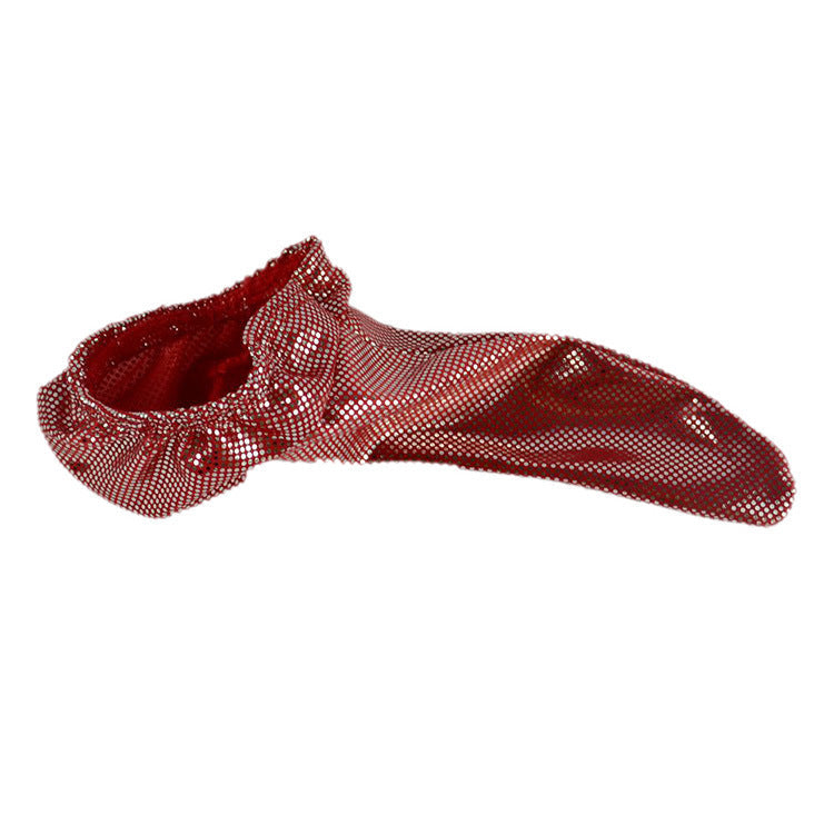 Red Wet Look Faux Leather Polka Dot Cock Sock product view