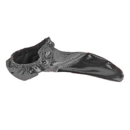 Silver Wet Look Faux Leather Polka Dot Cock Sock alternate view 9